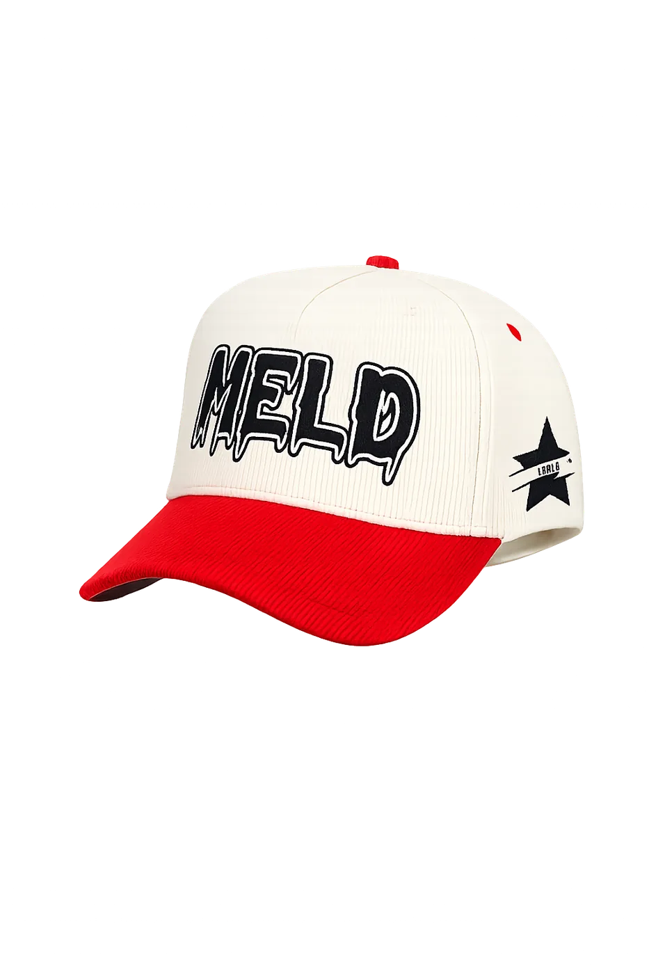 Corduroy Cap — Cream / Red
